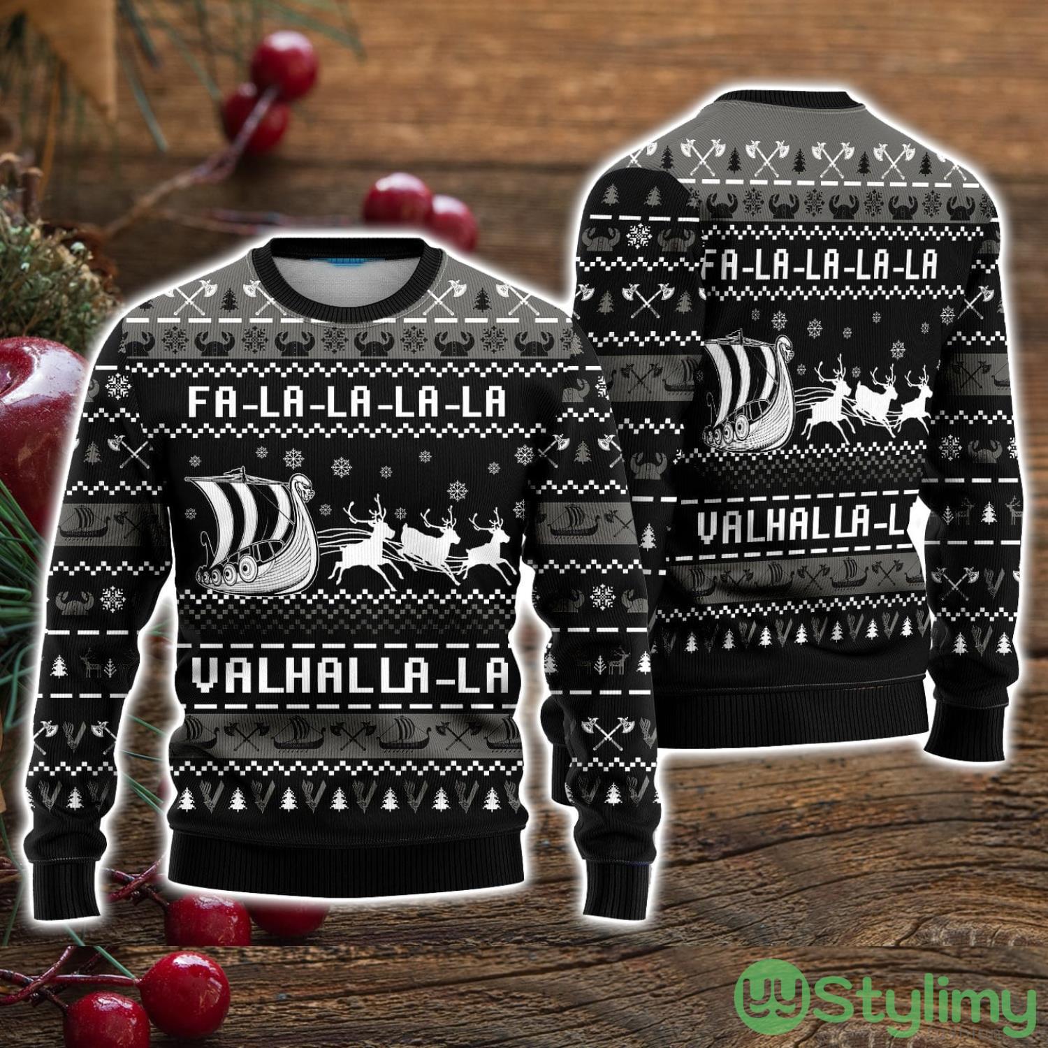 Valhalla Boat Ugly Christmas Sweater Christmas Holiday Gift For Men And Women 3 Valhalla Boat Ugly Christmas Sweater Christmas Holiday Gift For Men And Women Product Photo 1