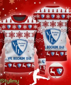VfL Bochum Big Logo Ugly Christmas Tree Red Sweater Gift For Christmas - VfL Bochum Big Logo Ugly Snowflakes Reindeer Red Sweater Gift For Christmas