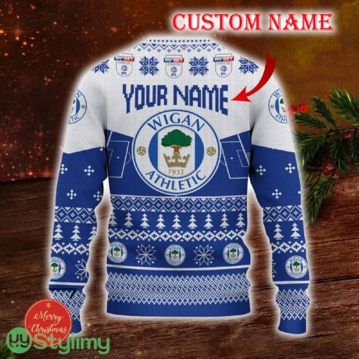 Wigan Athletic Custom Name 3D Sweater Funny Gift For Men And Women Fans Christmas - Wigan Athletic 3D Sweater Christmas Personalized_3