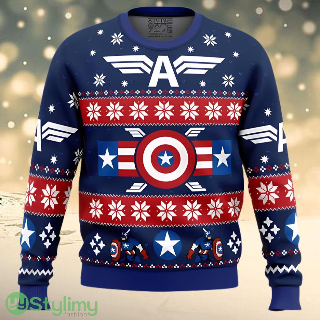 Winter Soldier Captain America Marvel Ugly Christmas Sweater 3 Winter Soldier Captain America Marvel Ugly Christmas Sweater Product Photo 1