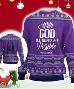 With God All Things Are Possible Ugly Christmas Sweater Gift Christmas Product Photo 1