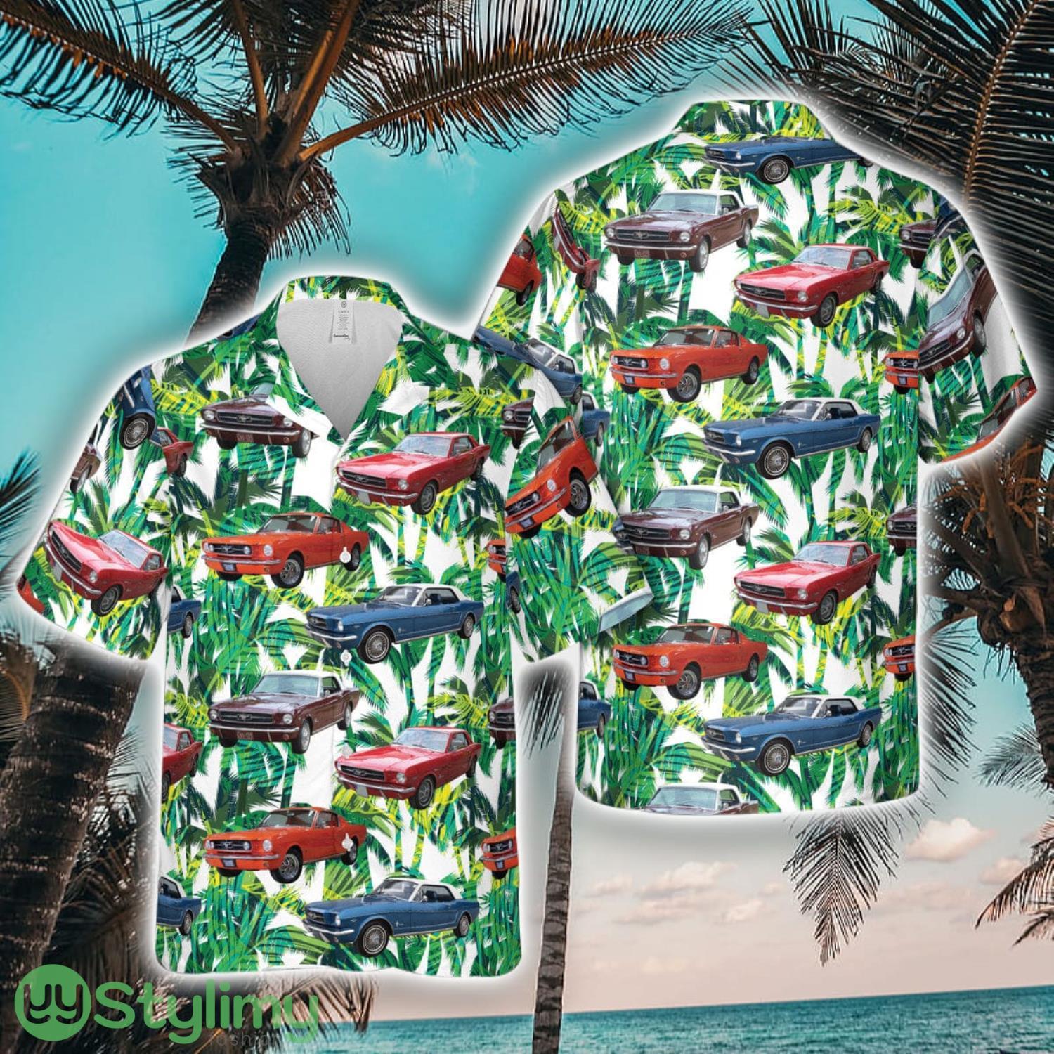 1965 Ford Mustang (First Generation) Aloha Short Sleeve 3D Printed Hawaiian Shirt For Men And Women 2 1965 Ford Mustang (First Generation) Aloha Short Sleeve 3D Printed Hawaiian Shirt For Men And Women Product Photo 1