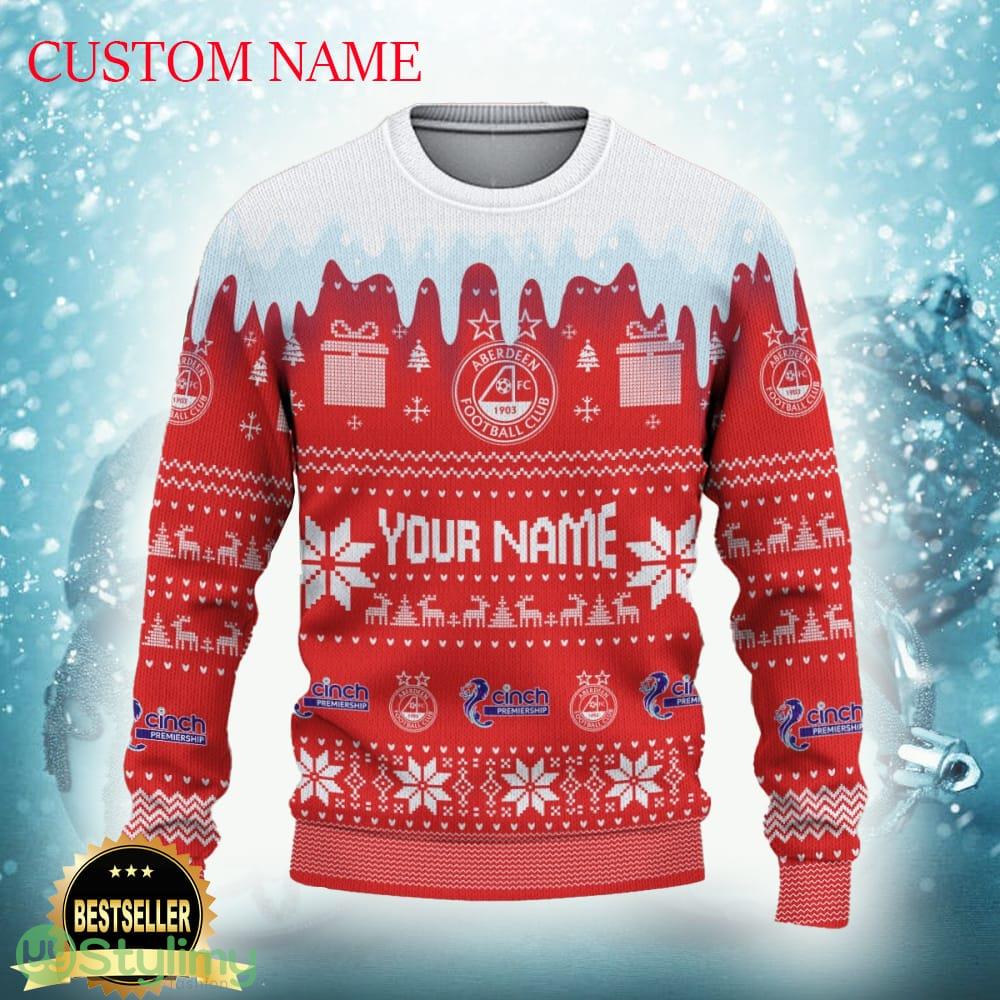 Aberdeen FC Logo Ugly Christmas Sweater New Gift For Men And Women Custom Name 4 Aberdeen FC Logo Ugly Christmas Sweater New Gift For Men And Women Custom Name - Aberdeen FC Ugly Christmas Sweater Photo 2
