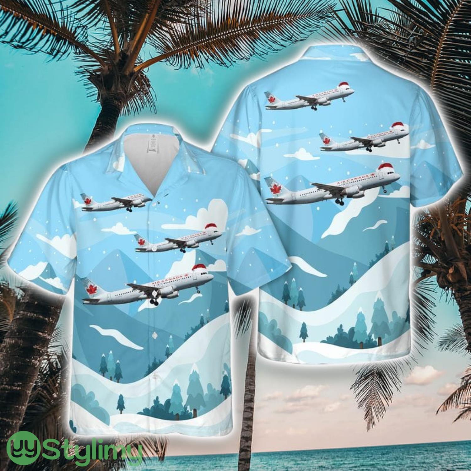 Air Canada Airbus A320-214 Christmas Aloha Short Sleeve 3D Printed Hawaiian Shirt For Men And Women 2 Air Canada Airbus A320-214 Christmas Aloha Short Sleeve 3D Printed Hawaiian Shirt For Men And Women Product Photo 1