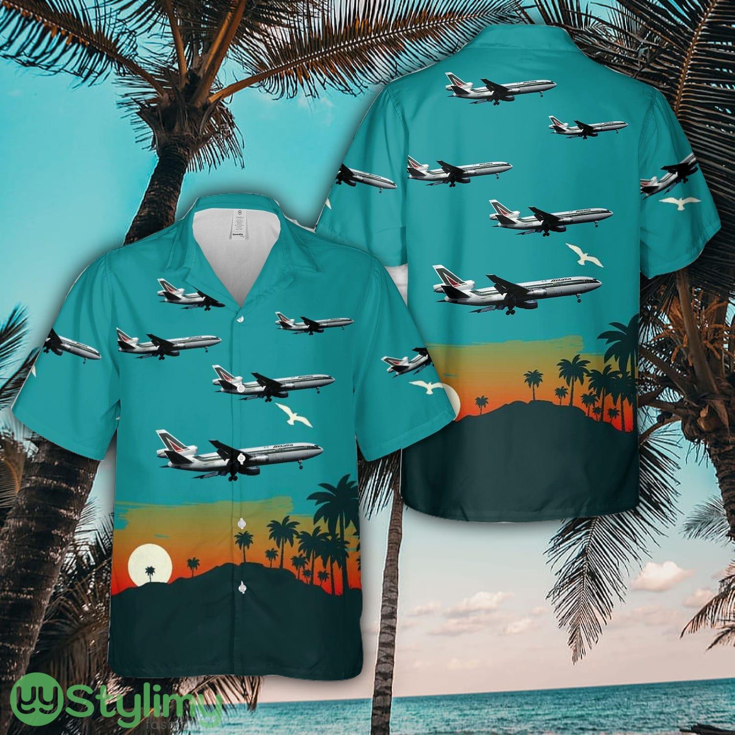 Alitalia (Continental Airlines) McDonnell Douglas DC-10-30 Aloha Short Sleeve 3D Printed Hawaiian Shirt For Men And Women 2 Alitalia (Continental Airlines) McDonnell Douglas DC-10-30 Aloha Short Sleeve 3D Printed Hawaiian Shirt For Men And Women Product Photo 1