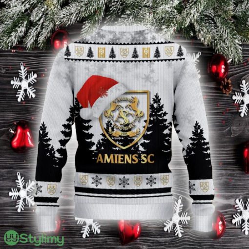 Amiens SC Ugly Christmas Sweater Santa Hat Logo Trending Christmas Gift For Fans - Amiens SC Ugly Christmas Sweater_3