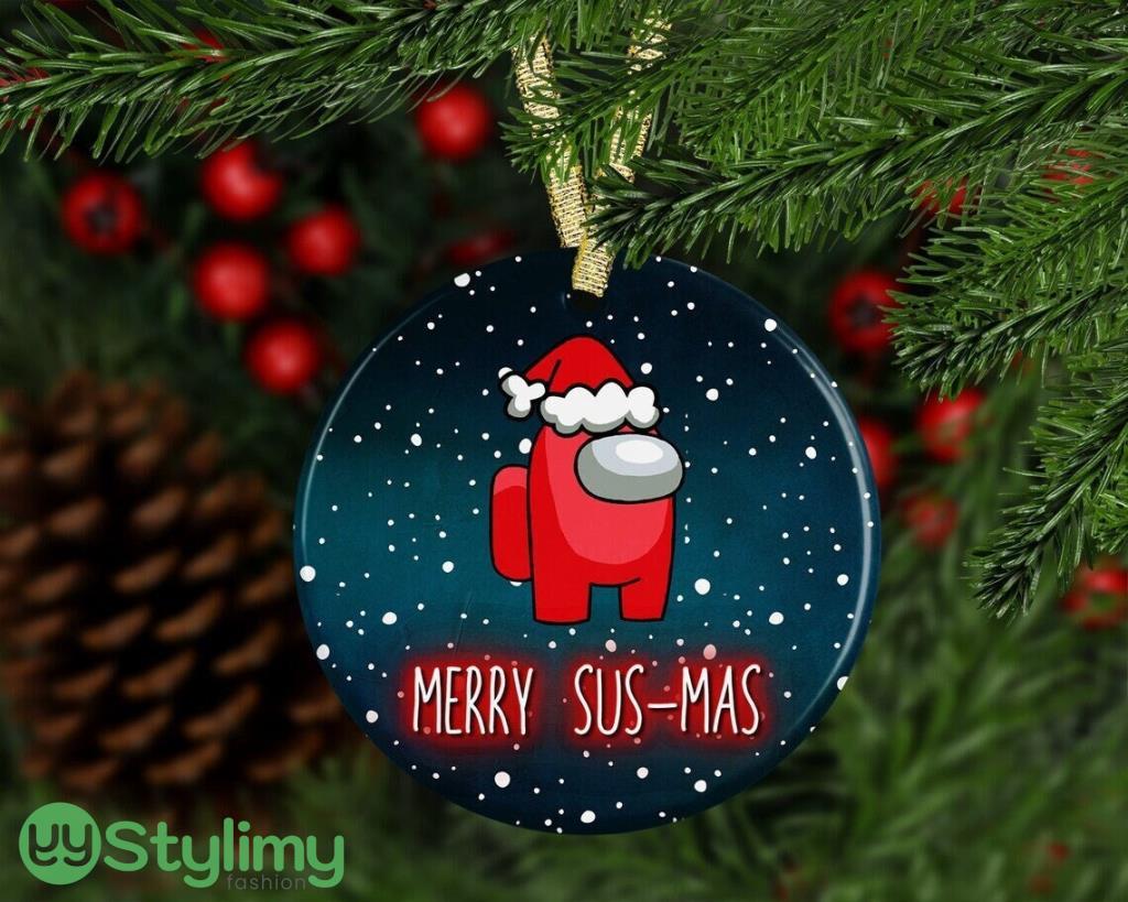 Among Us Merry Susmas Christmas Vaccinated Ornament 2 Among Us Merry Susmas Christmas Vaccinated Ornament Product Photo 1