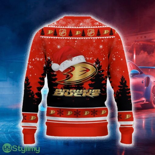 Anaheim Ducks Ugly Christmas Sweater Tree Santa Hat Car For Fans Gift Familys Holidays - Anaheim Ducks Ugly Christmas Sweater_3