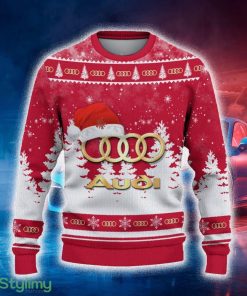 Audi Ugly Christmas Sweater Tree Santa Hat Car For Fans Gift Familys Holidays - Audi Ugly Christmas Sweater_2