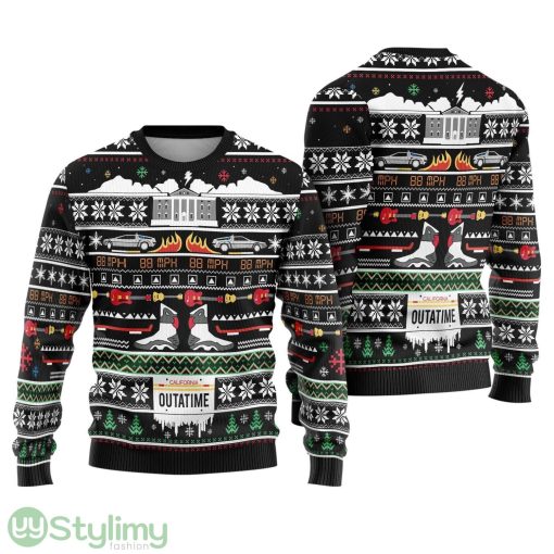 Back To The Future Ugly Christmas Sweatshirt  Marty McFly Emmett Brown Ugly Sweater