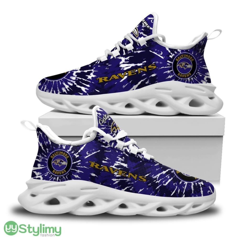 Baltimore Ravens Custom Name Tie Dye Max Soul Sneaker Shoes For Fans 2 Baltimore Ravens Custom Name Tie Dye Max Soul Sneaker Shoes For Fans - Baltimore Ravens Tie Dye Max Soul Sneaker Shoes_2