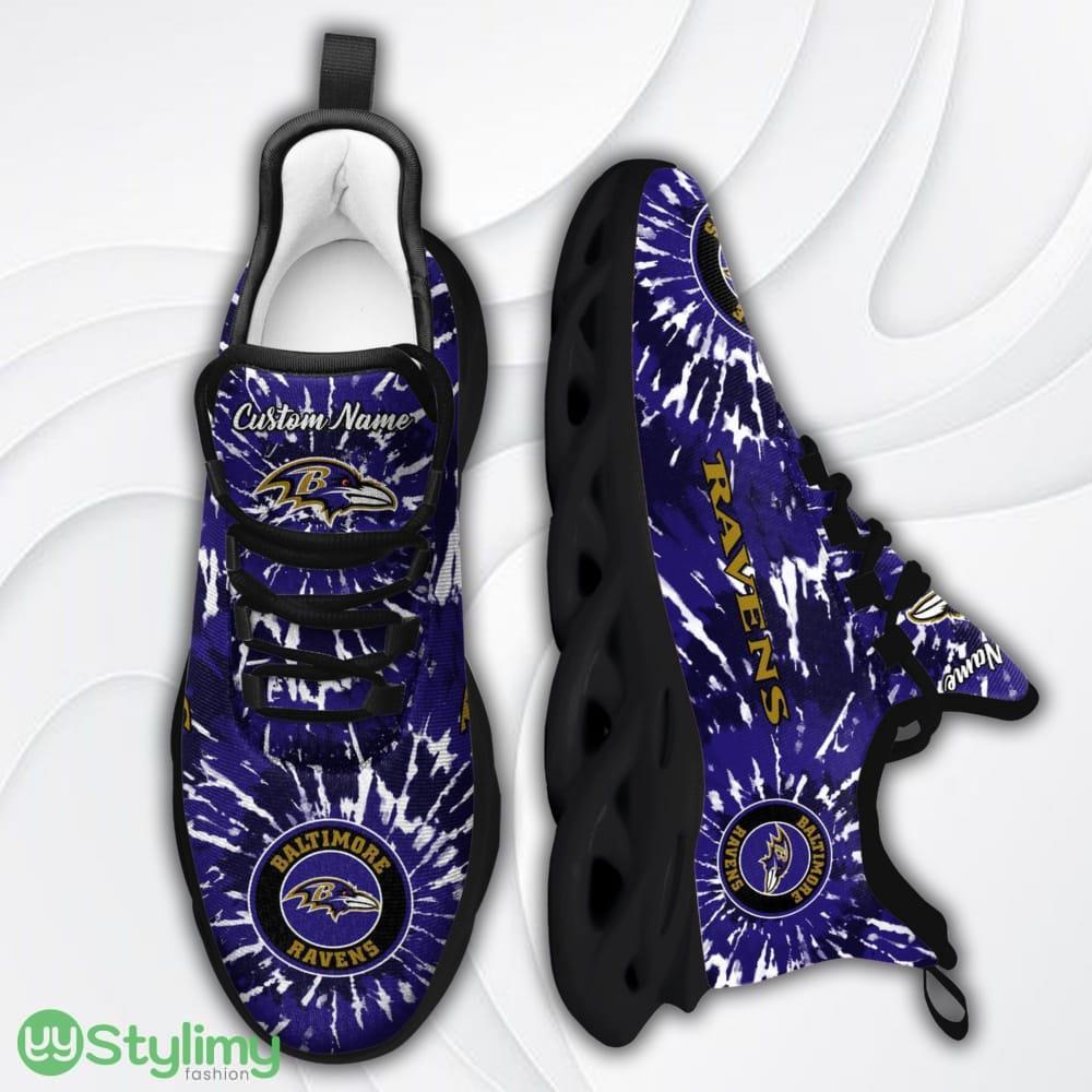 Baltimore Ravens Custom Name Tie Dye Max Soul Sneaker Shoes For Fans 3 Baltimore Ravens Custom Name Tie Dye Max Soul Sneaker Shoes For Fans - Baltimore Ravens Tie Dye Max Soul Sneaker Shoes_4