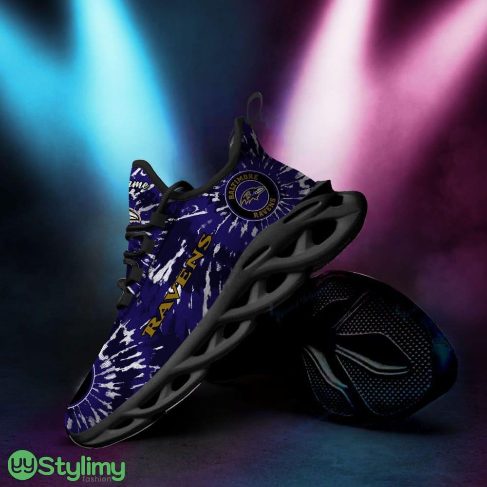 Baltimore Ravens Custom Name Tie Dye Max Soul Sneaker Shoes For Fans 4 Baltimore Ravens Custom Name Tie Dye Max Soul Sneaker Shoes For Fans - Baltimore Ravens Tie Dye Max Soul Sneaker Shoes_5