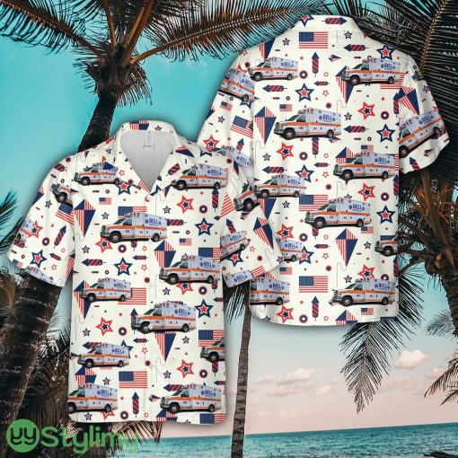 Bell Ambulance, Milwaukee, Wisconsin, 4th Of July Aloha Short Sleeve 3D Printed Hawaiian Shirt For Men And Women