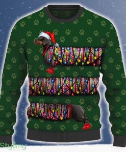 Black Dachshund Ugly Christmas Sweater 2023 Trending Hot Pattern For Fans Gift - Black Dachshund Ugly Christmas Sweater_ 1