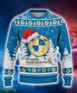 BMW Motorsport Ugly Christmas Sweater Tree Santa Hat Car For Fans Gift Familys Holidays - BMW Motorsport Ugly Christmas Sweater_2