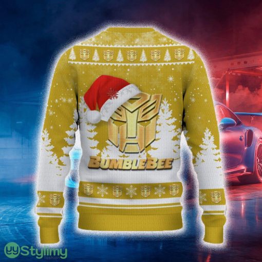 Bumblebee Ugly Christmas Sweater Tree Santa Hat Car For Fans Gift Familys Holidays - Bumblebee Ugly Christmas Sweater_3