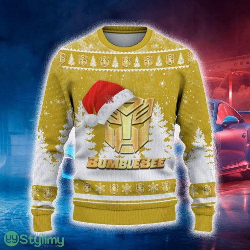 Bumblebee Ugly Christmas Sweater Tree Santa Hat Car For Fans Gift Familys Holidays - Bumblebee Ugly Christmas Sweater_2