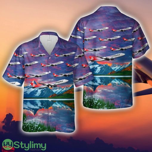 Cargolux City of Esch-sur-Alzette Boeing 747-8R7F LX-VCB Aloha Short Sleeve 3D Printed Hawaiian Shirt For Men And Women