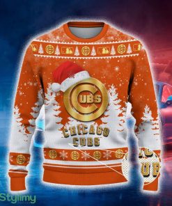 Chicago Cubs Ugly Christmas Sweater Tree Santa Hat Car For Fans Gift Familys Holidays - Chicago Cubs Ugly Christmas Sweater_2