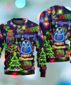 Christmas Bright Neon Lighting Gift For Christmas Gift Friends Xmas Love Merry Christmas Sweater - Christmas Bright Neon Lighting Gift For Christmas Gift Friends Xmas Love Merry Christmas Sweater