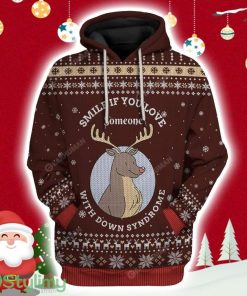 Christmas Smile If You Love Someone With Down Syndrome Hoodie 3D All Over Print Product Photo 1