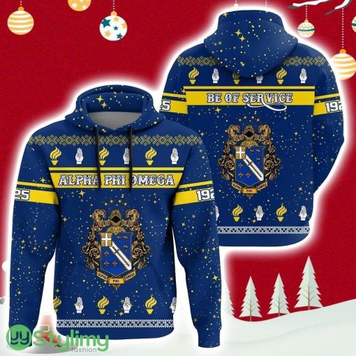 Christmas Style Fraternity Alpha Phi Omega Pullover Hoodie