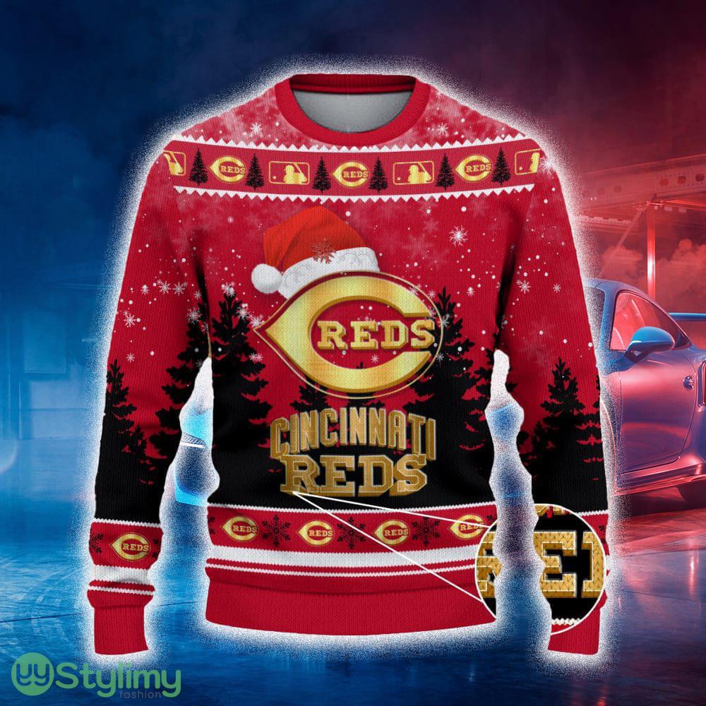 Cincinnati Reds Ugly Christmas Sweater Tree Santa Hat Car For Fans Gift Familys Holidays 4 Cincinnati Reds Ugly Christmas Sweater Tree Santa Hat Car For Fans Gift Familys Holidays - Cincinnati Reds Ugly Christmas Sweater_2