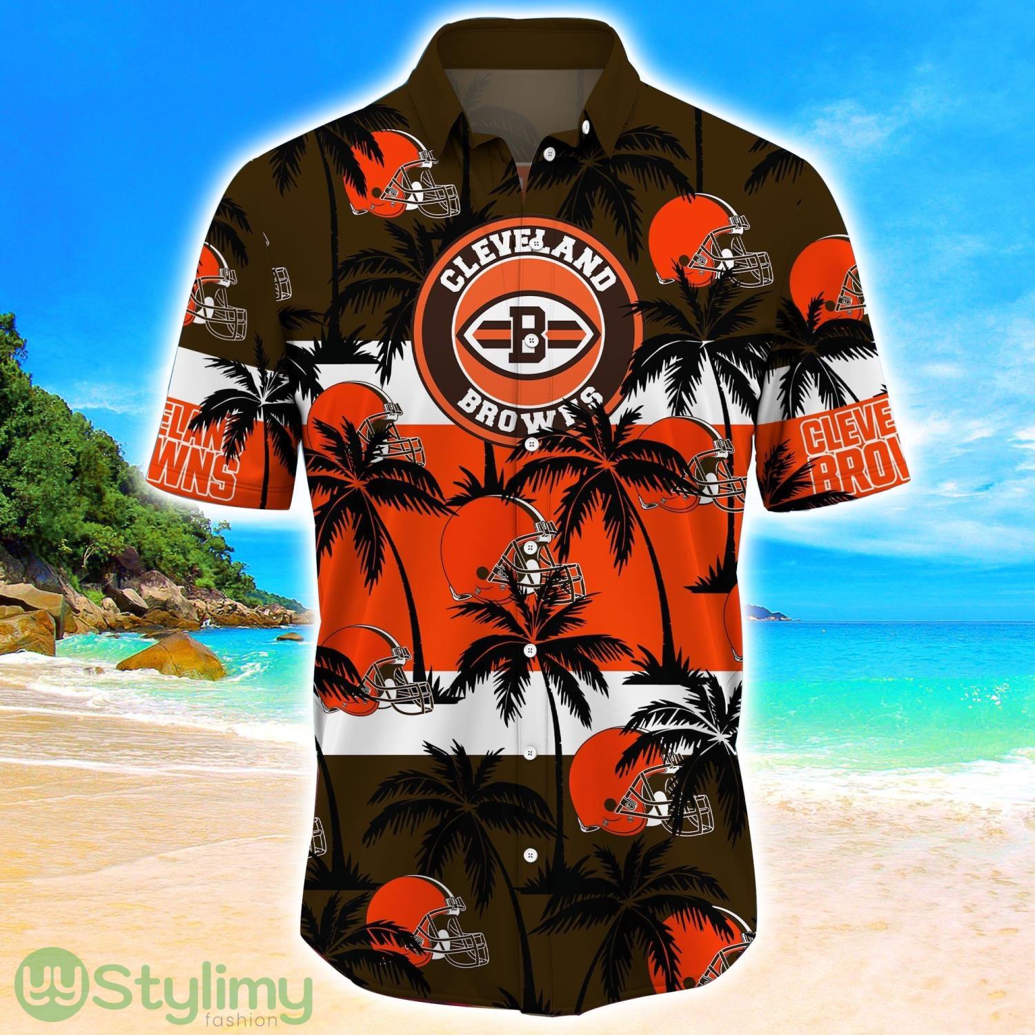 Cleveland Browns Tropical Palm Tree Trending Summer Aloha Hawaiian Shirt 2 Cleveland Browns Tropical Palm Tree Trending Summer Aloha Hawaiian Shirt Product Photo 2
