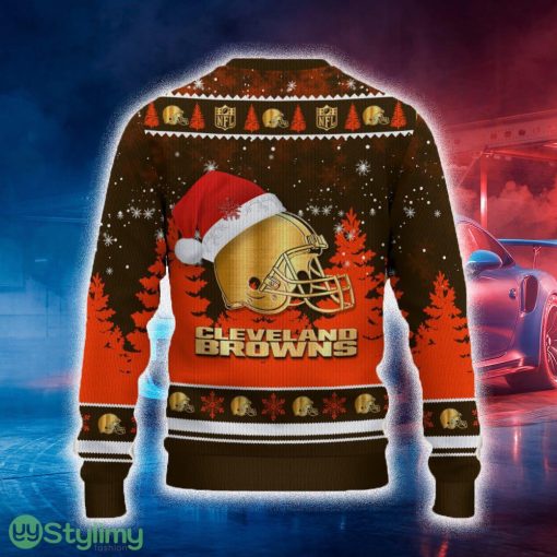 Cleveland Browns Ugly Christmas Sweater Tree Santa Hat Car For Fans Gift Familys Holidays - Cleveland Browns Ugly Christmas Sweater_3