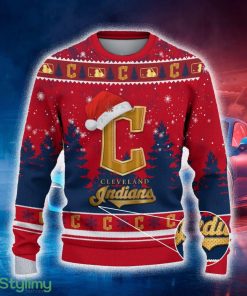 Cleveland Indians Ugly Christmas Sweater Tree Santa Hat Car For Fans Gift Familys Holidays - Cleveland Indians Ugly Christmas Sweater_2