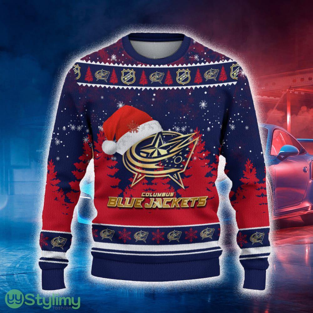 Columbus Blue Jackets Ugly Christmas Sweater Tree Santa Hat Car For Fans Gift Familys Holidays 4 Columbus Blue Jackets Ugly Christmas Sweater Tree Santa Hat Car For Fans Gift Familys Holidays - Columbus Blue Jackets Ugly Christmas Sweater_2