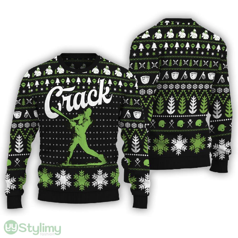 Crack Baseball Sweater Ribbed Gift Fans For Men And Women Holidays Christmas 3 Crack Baseball Sweater Ribbed Gift Fans For Men And Women Holidays Christmas - Crack Baseball Christmas Sweater_ 1