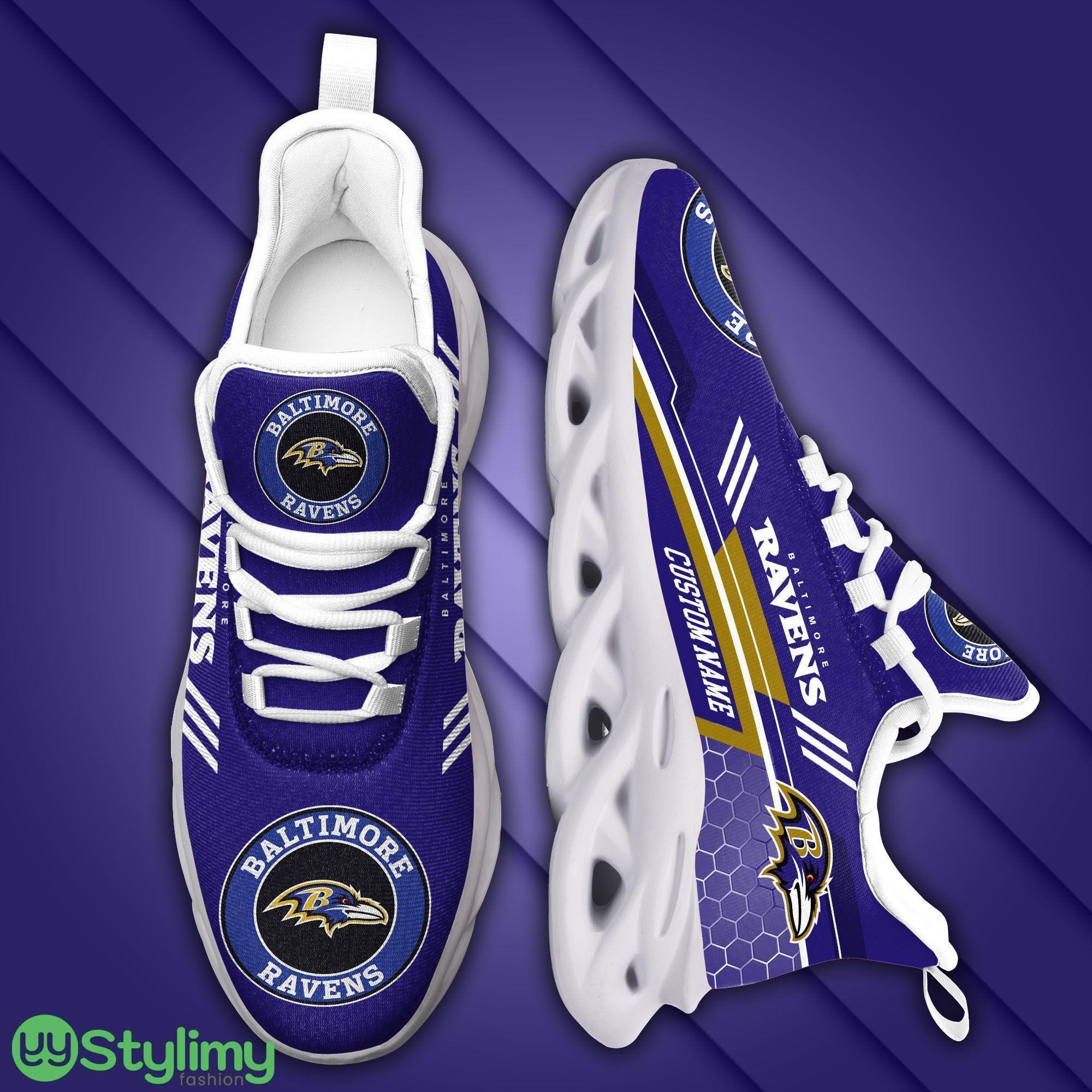 Custom Name Baltimore Ravens Custom Max Soul Sneakers For Men Women Football Fanfootball Fan 2 Custom Name Baltimore Ravens Custom Max Soul Sneakers For Men Women Football Fanfootball Fan - Baltimore Ravens Custom Max Soul Sneakers Running Sports Shoes_2