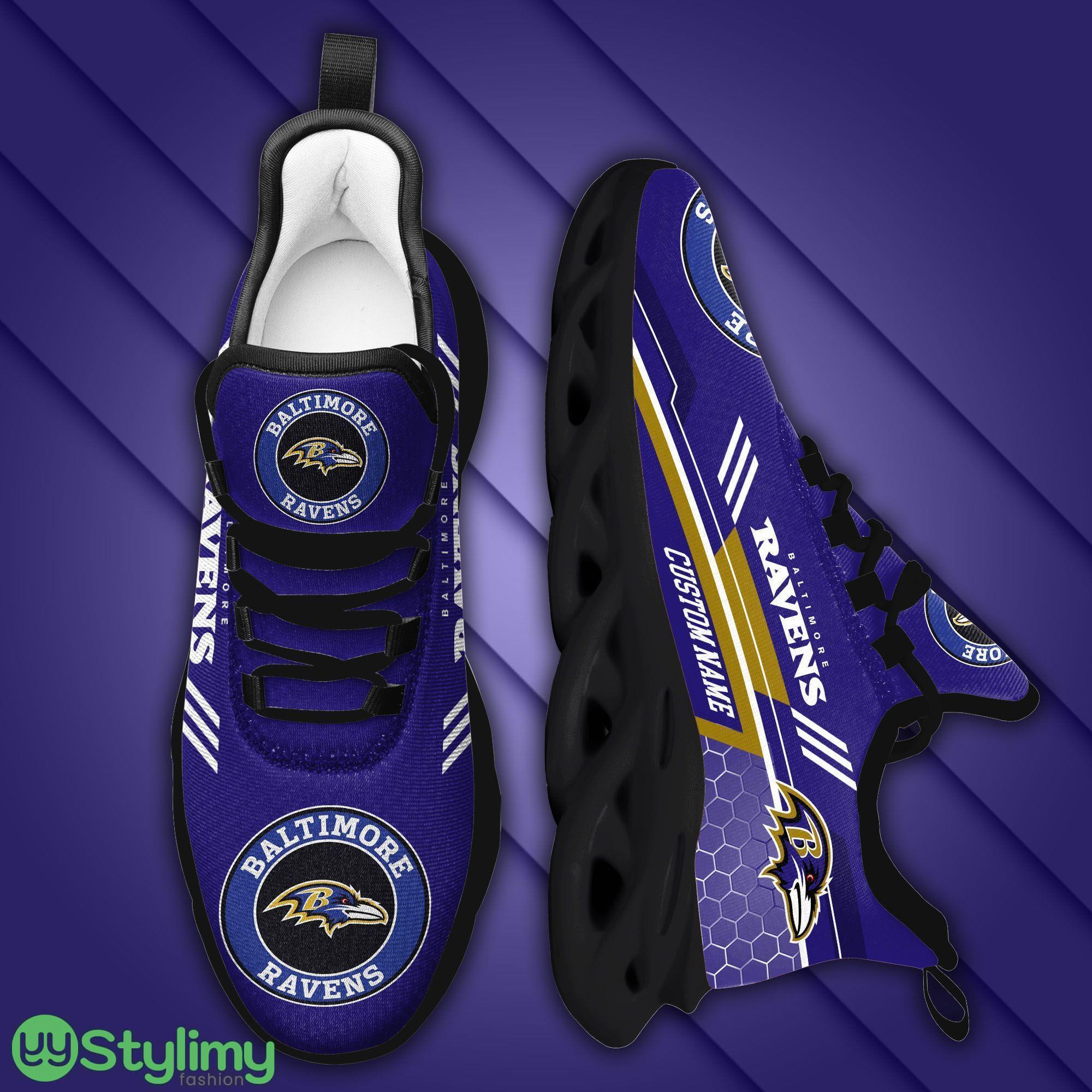 Custom Name Baltimore Ravens Custom Max Soul Sneakers For Men Women Football Fanfootball Fan 3 Custom Name Baltimore Ravens Custom Max Soul Sneakers For Men Women Football Fanfootball Fan - Baltimore Ravens Custom Max Soul Sneakers Running Sports Shoes_4