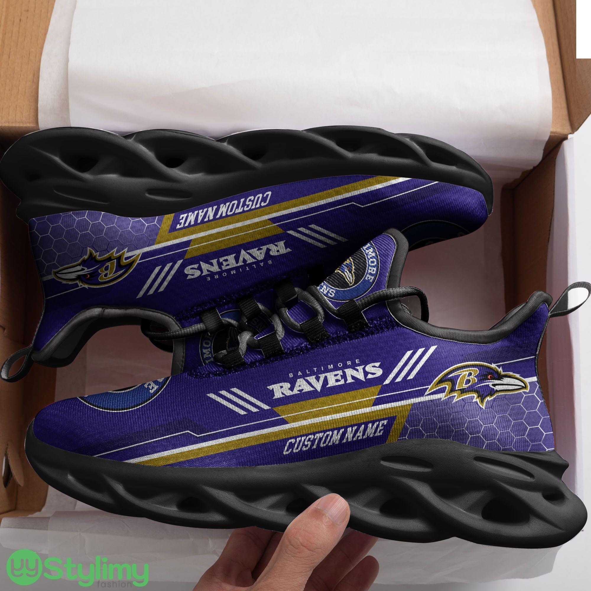 Custom Name Baltimore Ravens Custom Max Soul Sneakers For Men Women Football Fanfootball Fan 4 Custom Name Baltimore Ravens Custom Max Soul Sneakers For Men Women Football Fanfootball Fan - Baltimore Ravens Custom Max Soul Sneakers Running Sports Shoes_5