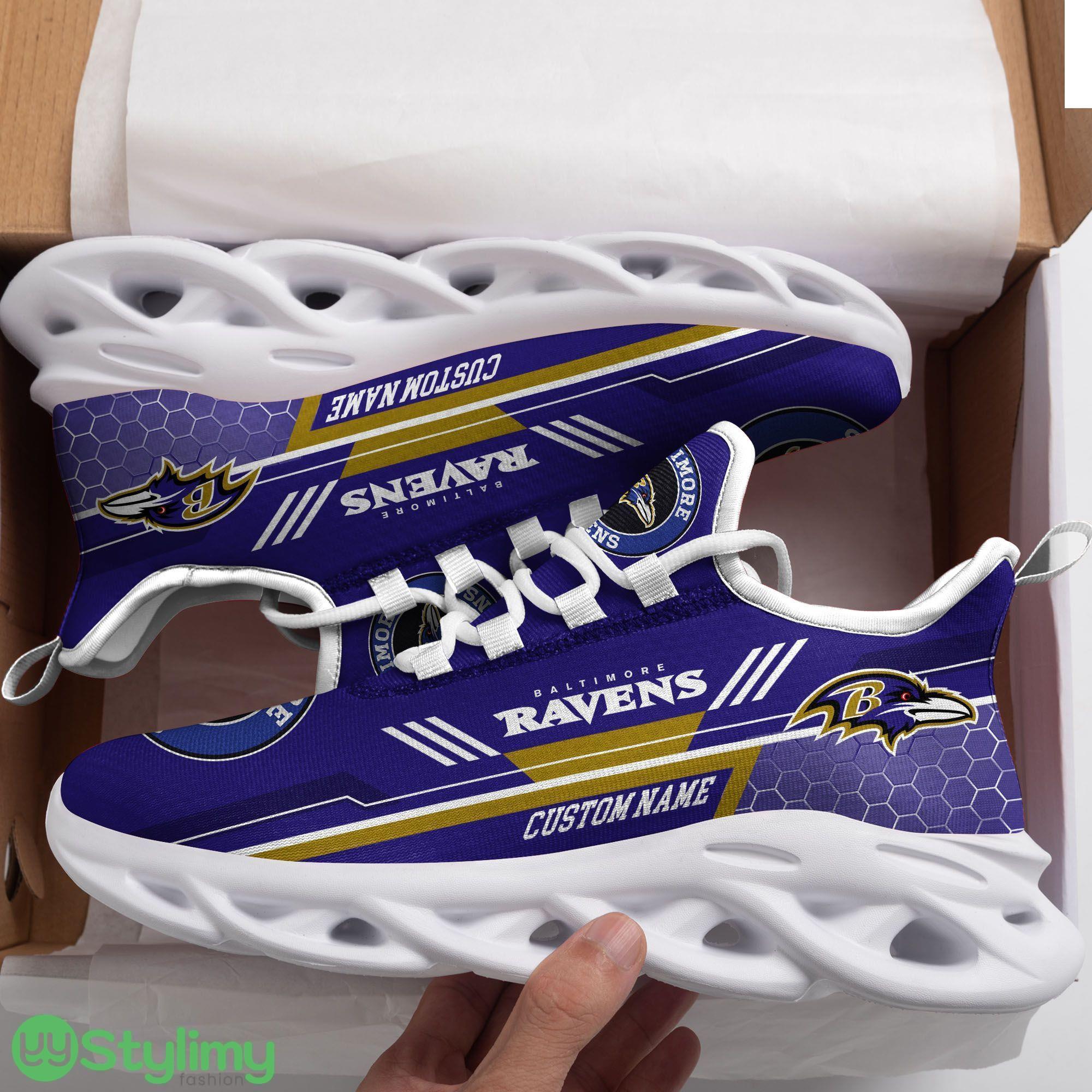 Custom Name Baltimore Ravens Custom Max Soul Sneakers For Men Women Football Fanfootball Fan 6 Custom Name Baltimore Ravens Custom Max Soul Sneakers For Men Women Football Fanfootball Fan - Baltimore Ravens Custom Max Soul Sneakers Running Sports Shoes_1