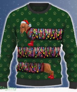 Dachshund Ugly Christmas Sweater 2023 Trending Festive For Fans Gift - Red Dachshund Ugly Christmas Sweater_ 1