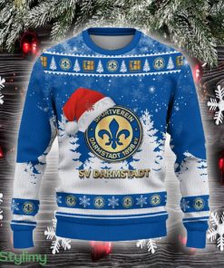 Darmstadt 98 Ugly Christmas Sweater Santa Hat Logo Trending Christmas Gift For Fans - Darmstadt 98 Ugly Christmas Sweater_2