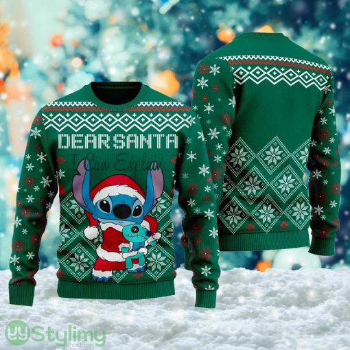 Dear Santa I Can Explain Alien Stitch 3D All Over Printed Ugly Christmas Sweater Gift For Men And Women