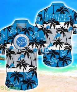 Detroit Lions Tropical Palm Tree Trending Summer Aloha Hawaiian Shirt Product Photo 1