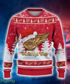 Detroit Red Wings Ugly Christmas Sweater Tree Santa Hat Car For Fans Gift Familys Holidays - Detroit Red Wings Ugly Christmas Sweater_2