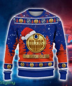 Edmonton Oilers Ugly Christmas Sweater Tree Santa Hat Car For Fans Gift Familys Holidays - Edmonton Oilers Ugly Christmas Sweater_2