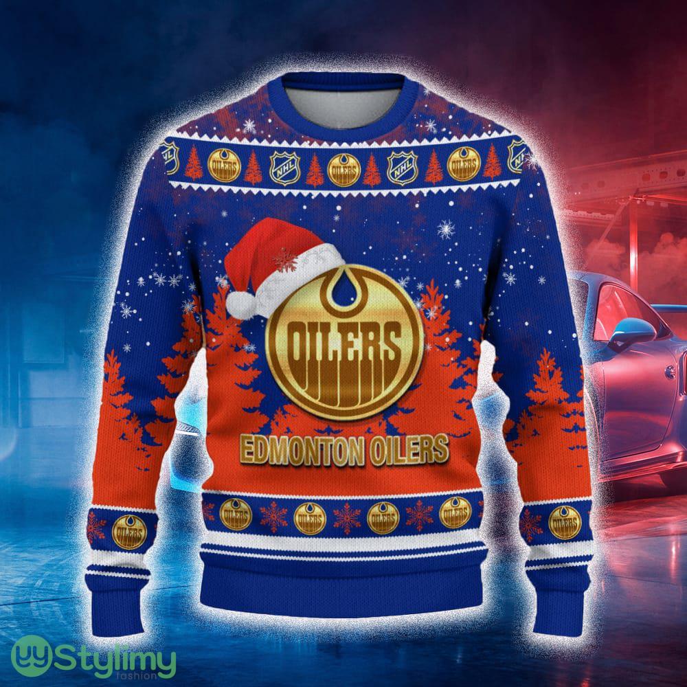 Edmonton Oilers Ugly Christmas Sweater Tree Santa Hat Car For Fans Gift Familys Holidays 4 Edmonton Oilers Ugly Christmas Sweater Tree Santa Hat Car For Fans Gift Familys Holidays - Edmonton Oilers Ugly Christmas Sweater_2