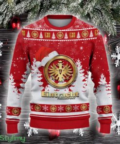 Eintracht Frankfurt Ugly Christmas Sweater Santa Hat Logo Trending Christmas Gift For Fans - Eintracht Frankfurt Ugly Christmas Sweater_2