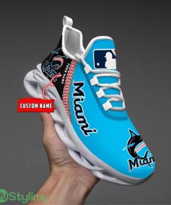 For Fans MLB Miami Marlins Personalized Name Max Soul Sneakers Product Photo 1