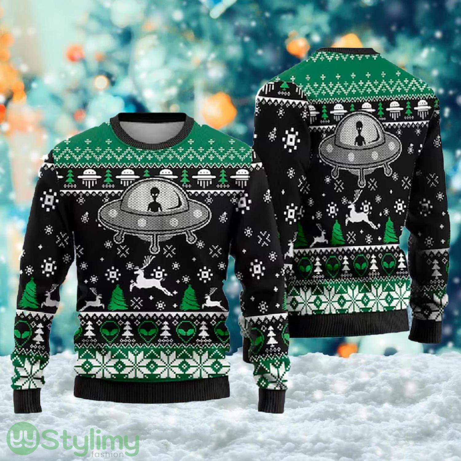Funny Alien UFO 3D All Over Printed Ugly Christmas Sweater Gift For Men And Women 2 Funny Alien UFO 3D All Over Printed Ugly Christmas Sweater Gift For Men And Women Product Photo 1