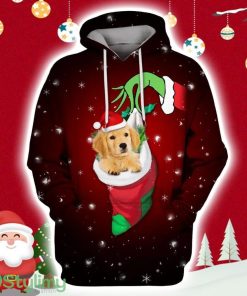 Golden Retriever Merry Christmas Custom 3D Hoodie 3D All Over Print Product Photo 1