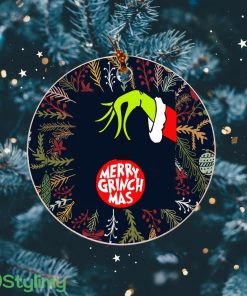 Green Hand Christmas Ornament Merry Grinch Mas Double Side Product Photo 1