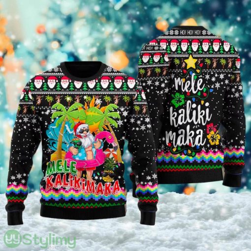 Hawaii Santa Claus Hawaii Beach 3D All Over Printed Ugly Christmas Sweater Gift For Men And Women